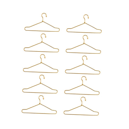 HOOWIFFY Small Hanger Shape 10 Pcs Metal Clothes Hangers Carbon Steel for Childrens Doll Clothes DIY Toy Use