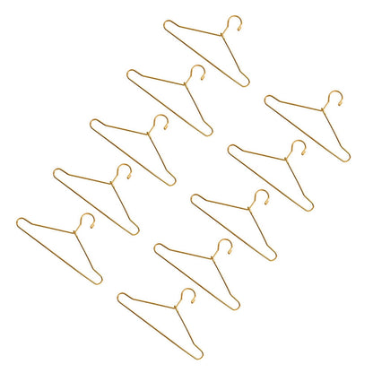 HOOWIFFY Small Hanger Shape 10 Pcs Metal Clothes Hangers Carbon Steel for Childrens Doll Clothes DIY Toy Use