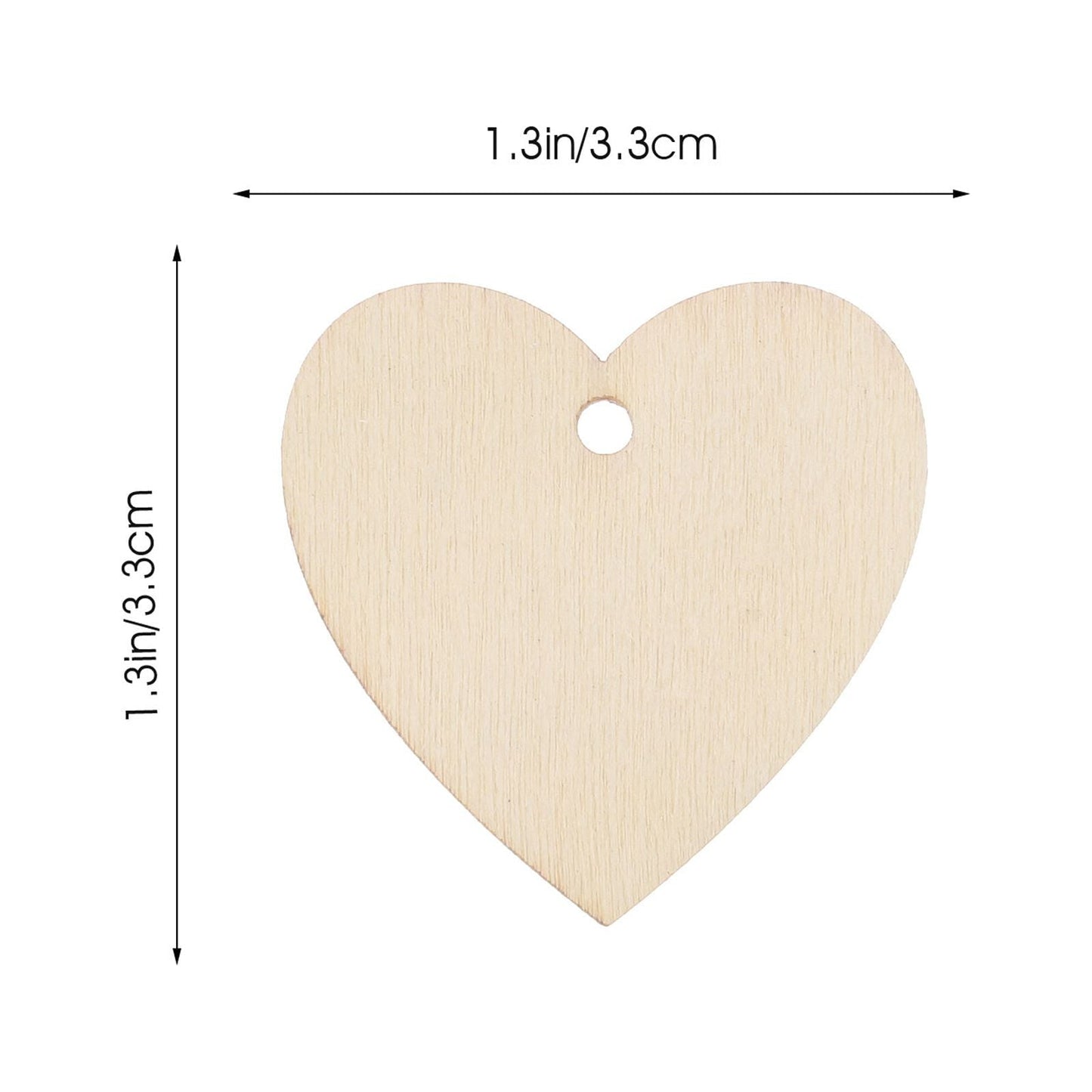 HOOWIFFY 200Pcs Unfinished Wooden Heart Shapes for Crafts, Wood Embellishments and Decorations