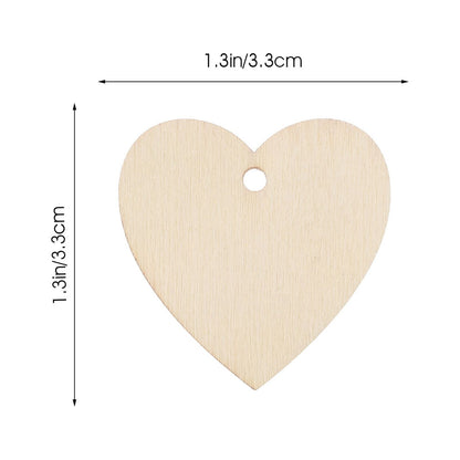 HOOWIFFY 200Pcs Unfinished Wooden Heart Shapes for Crafts, Wood Embellishments and Decorations