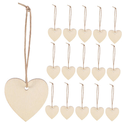 HOOWIFFY 200Pcs Unfinished Wooden Heart Shapes for Crafts, Wood Embellishments and Decorations