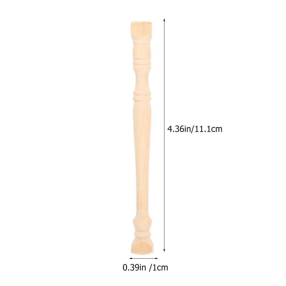 HOOWIFFY Set of 8 Realistic Khaki Wood Pillars for Dollhouse Decoration and Craft Projects
