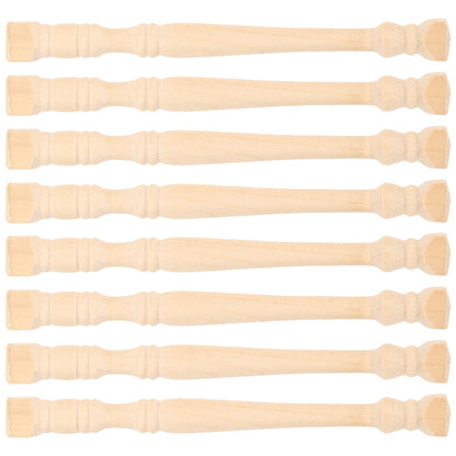 HOOWIFFY Set of 8 Realistic Khaki Wood Pillars for Dollhouse Decoration and Craft Projects