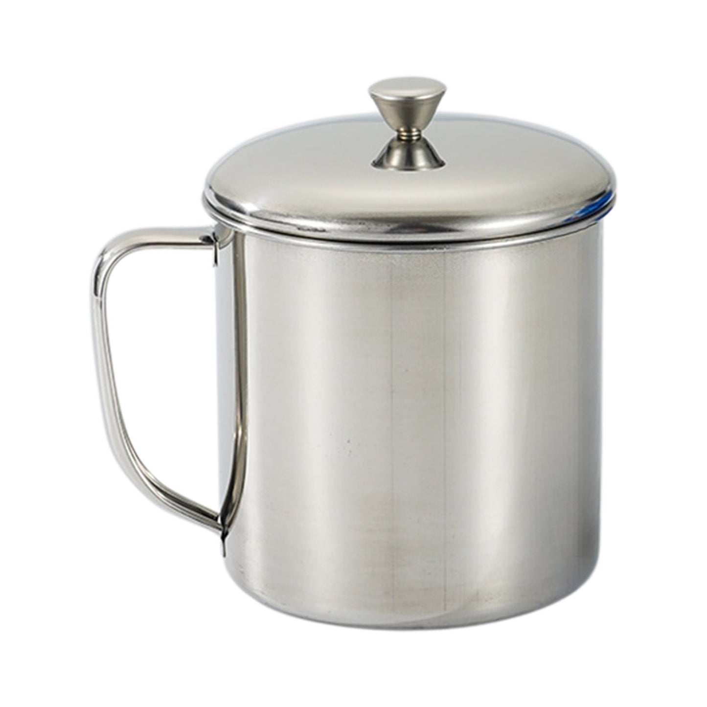 Darzheoy Stainless Steel Coffee Cup - Metal Tea Mug with Lid and Handle for Camping and Everyday Use XXXL Silver