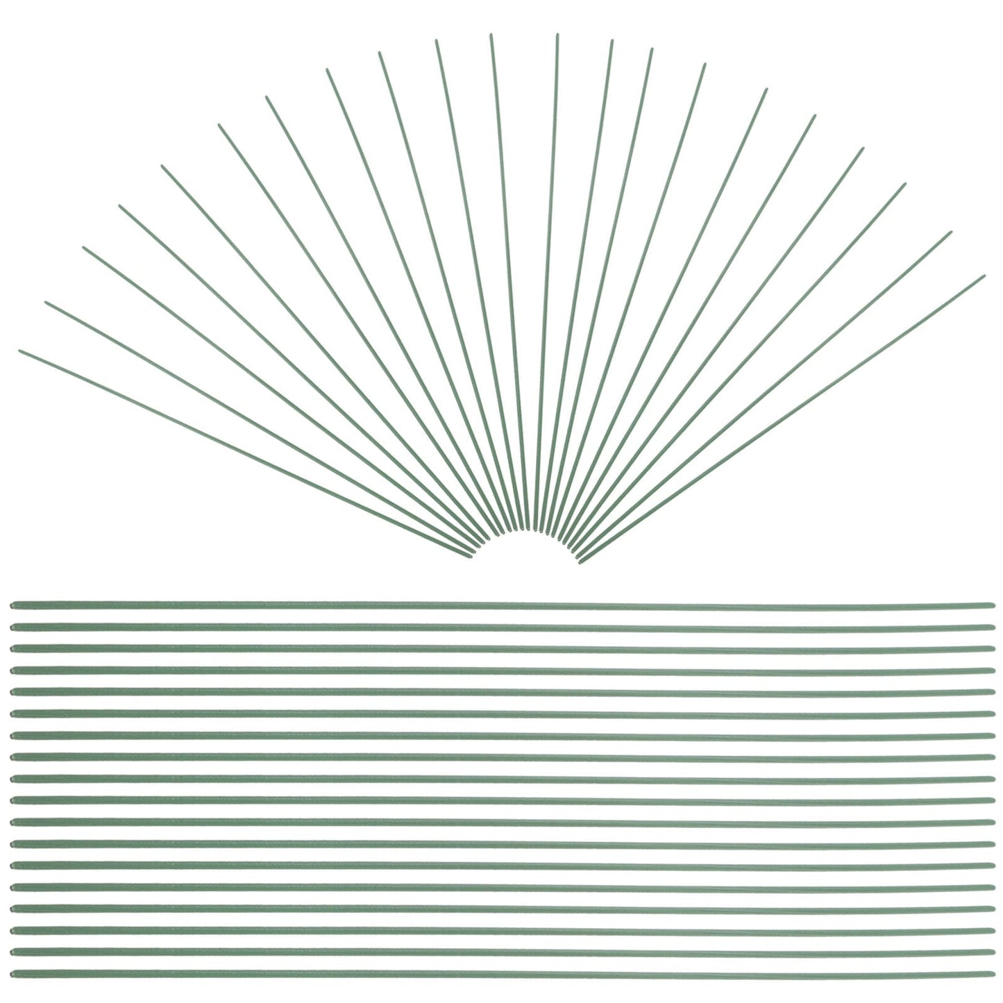 HOOWIFFY 100pcs Green Floral Wire Stems for Artificial Flowers Flexible and Bendable for Arrangements