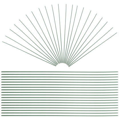 HOOWIFFY 100pcs Green Floral Wire Stems for Artificial Flowers Flexible and Bendable for Arrangements