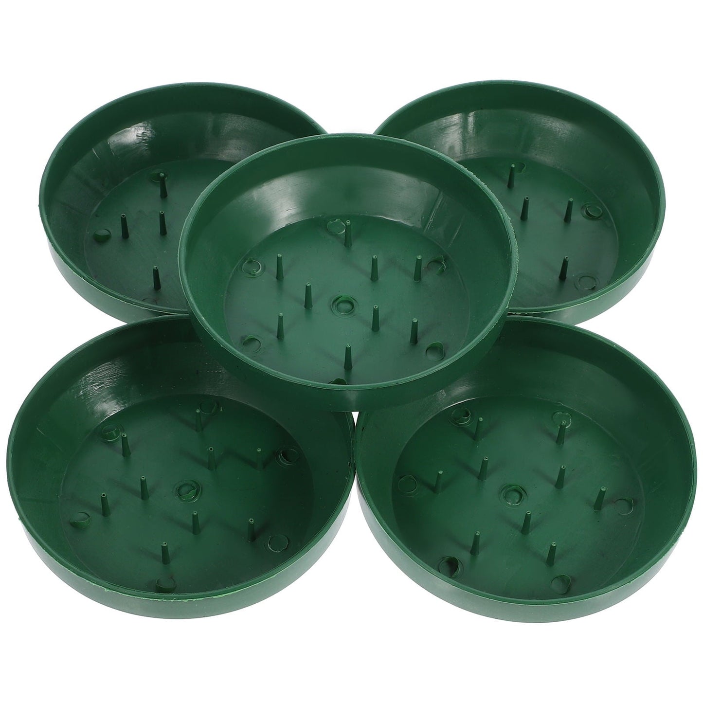 HOOWIFFY Green Plastic Flower Arrangement Plates 5.7 x 5.7 x 1.6 Inches Floral Craft Supplies for Decorations