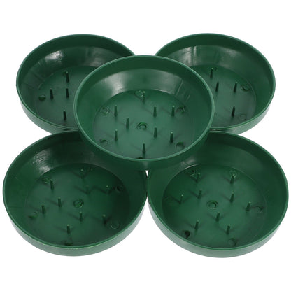 HOOWIFFY Green Plastic Flower Arrangement Plates 5.7 x 5.7 x 1.6 Inches Floral Craft Supplies for Decorations
