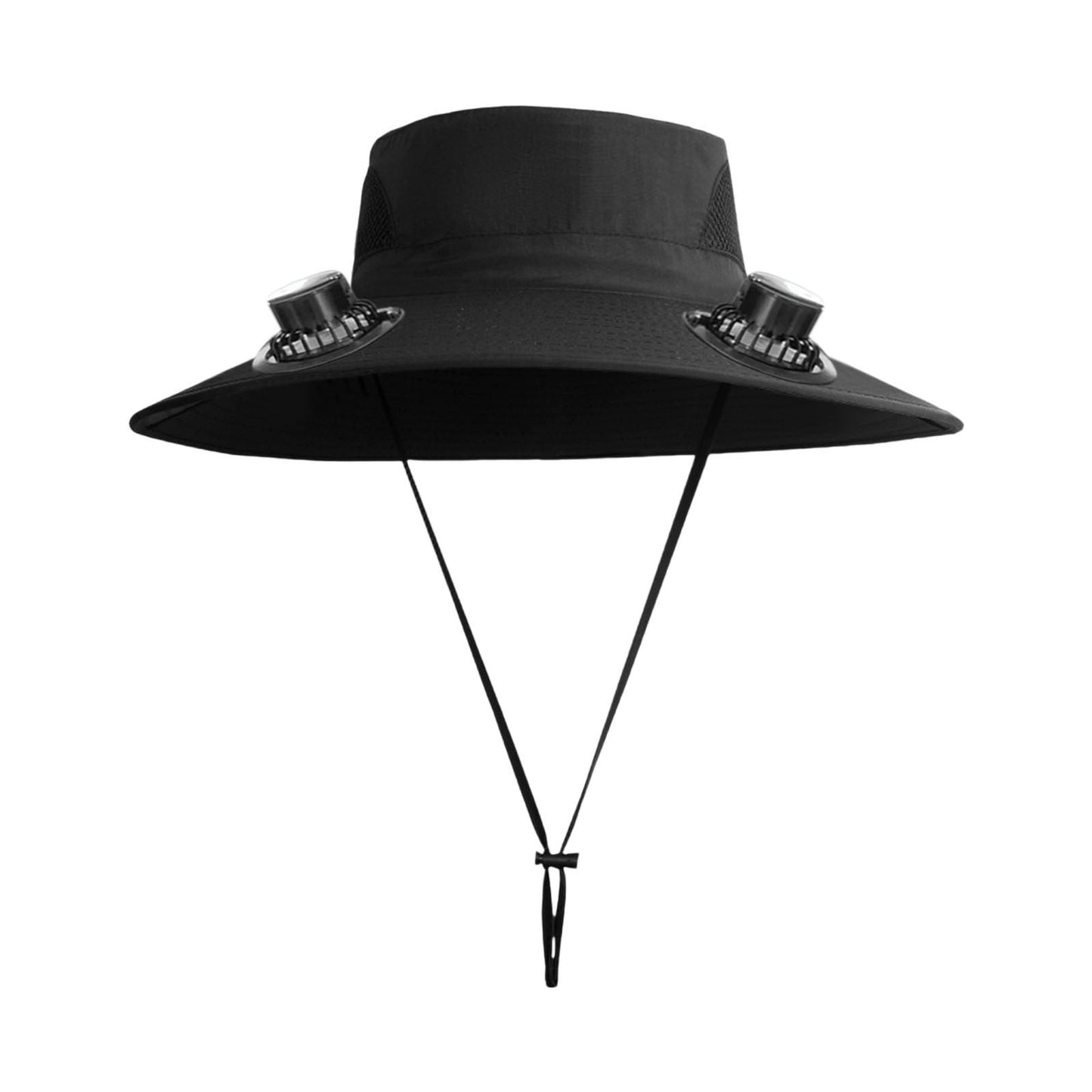 Darzheoy Solar Fan Hat Wide Brim Solar Fan Hat Outdoor Wide Brim Sun Hat with Solar Fan Fishing Hat, Removable & USB Charging Fan C-Black