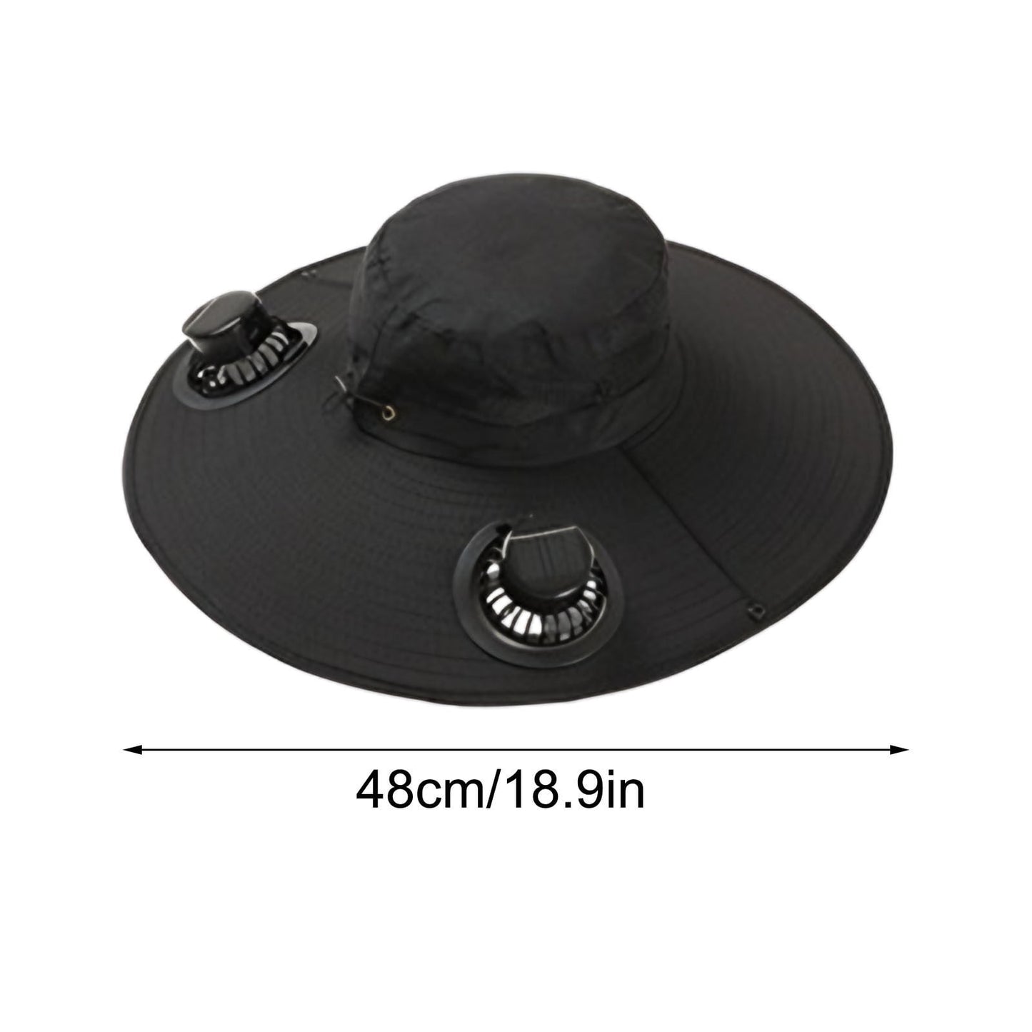 Darzheoy Solar Fan Hat Wide Brim Solar Fan Hat Outdoor Wide Brim Sun Hat with Solar Fan Fishing Hat, Removable & USB Charging Fan C-Black
