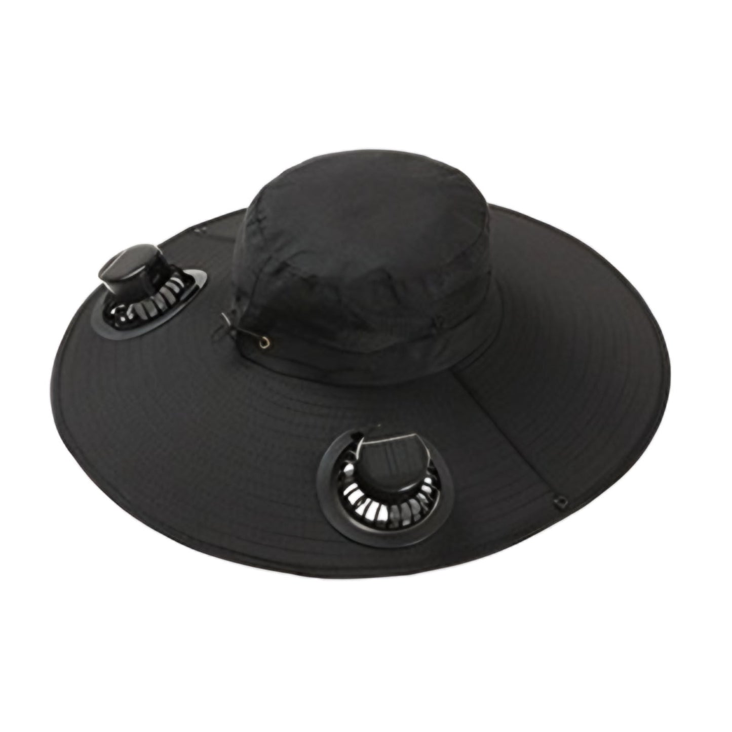 Darzheoy Solar Fan Hat Wide Brim Solar Fan Hat Outdoor Wide Brim Sun Hat with Solar Fan Fishing Hat, Removable & USB Charging Fan C-Black