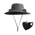Darzheoy Solar Fan Hat Wide Brim Solar Fan Hat Outdoor Wide Brim Sun Hat with Solar Fan Fishing Hat, Removable & USB Charging Fan C-Dark Gray