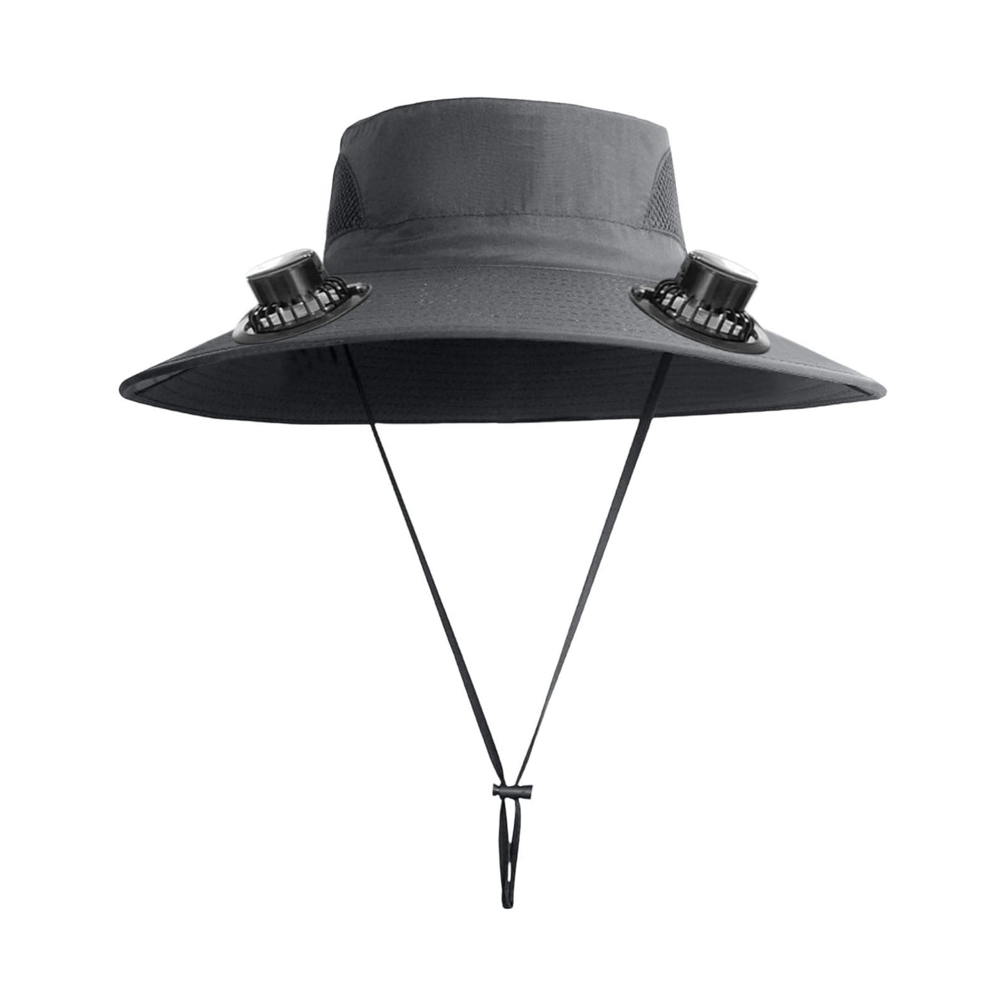Darzheoy Solar Fan Hat Wide Brim Solar Fan Hat Outdoor Wide Brim Sun Hat with Solar Fan Fishing Hat, Removable & USB Charging Fan C-Dark Gray