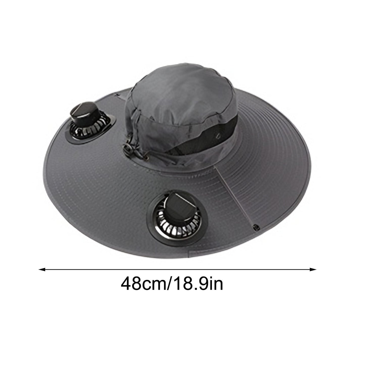 Darzheoy Solar Fan Hat Wide Brim Solar Fan Hat Outdoor Wide Brim Sun Hat with Solar Fan Fishing Hat, Removable & USB Charging Fan C-Dark Gray