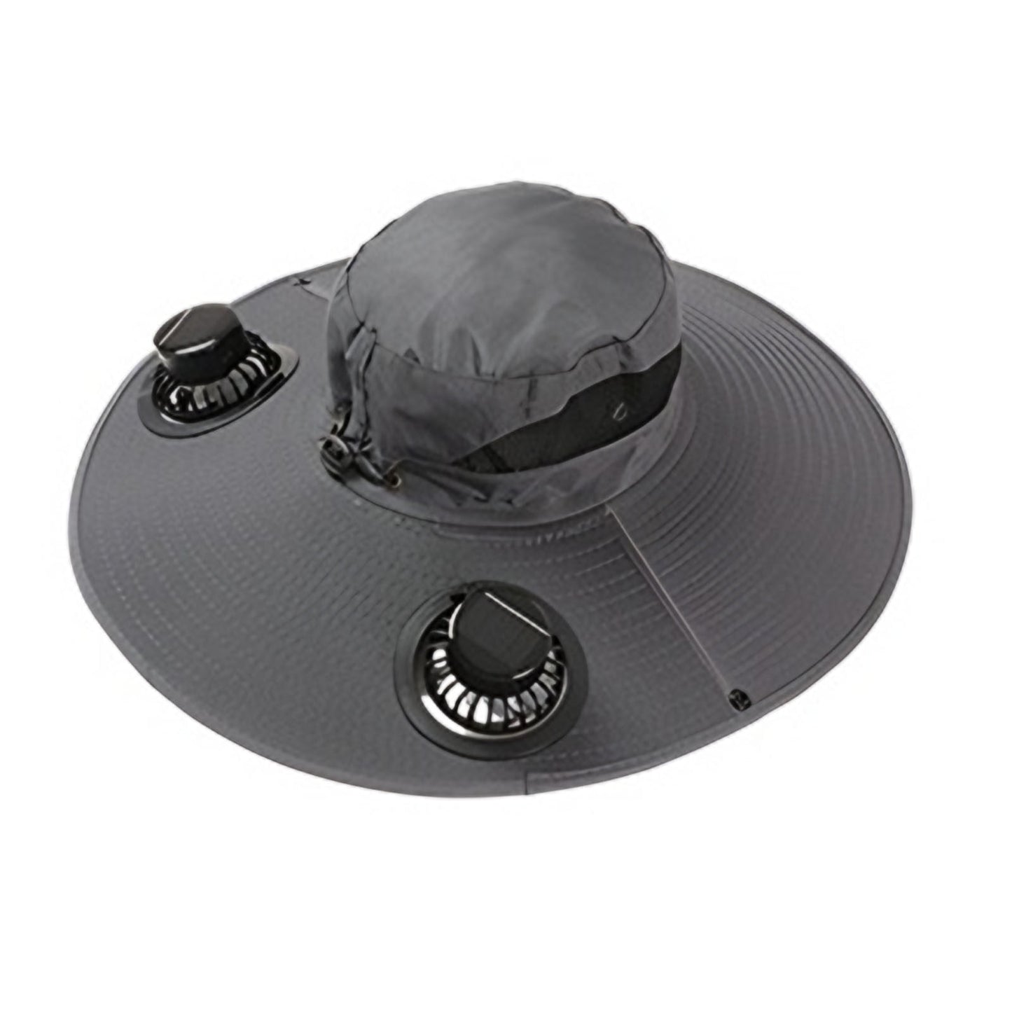 Darzheoy Solar Fan Hat Wide Brim Solar Fan Hat Outdoor Wide Brim Sun Hat with Solar Fan Fishing Hat, Removable & USB Charging Fan C-Dark Gray