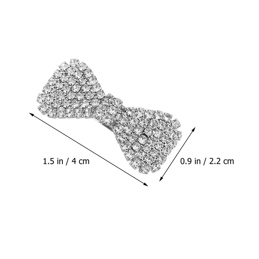 WHAMVOX 4-Pack Rhinestone Bow Hair Clips Sparkling Crystal Barrettes Wedding Bridal Hair Accessories for Women and Girls