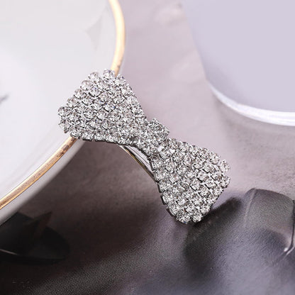 WHAMVOX 4-Pack Rhinestone Bow Hair Clips Sparkling Crystal Barrettes Wedding Bridal Hair Accessories for Women and Girls