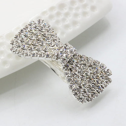 WHAMVOX 4-Pack Rhinestone Bow Hair Clips Sparkling Crystal Barrettes Wedding Bridal Hair Accessories for Women and Girls