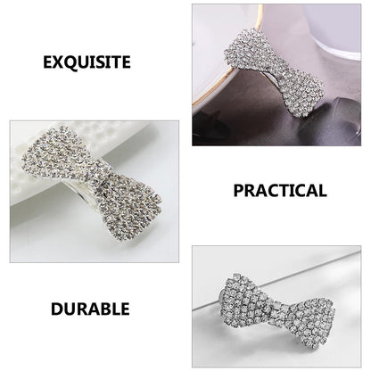 WHAMVOX 4-Pack Rhinestone Bow Hair Clips Sparkling Crystal Barrettes Wedding Bridal Hair Accessories for Women and Girls