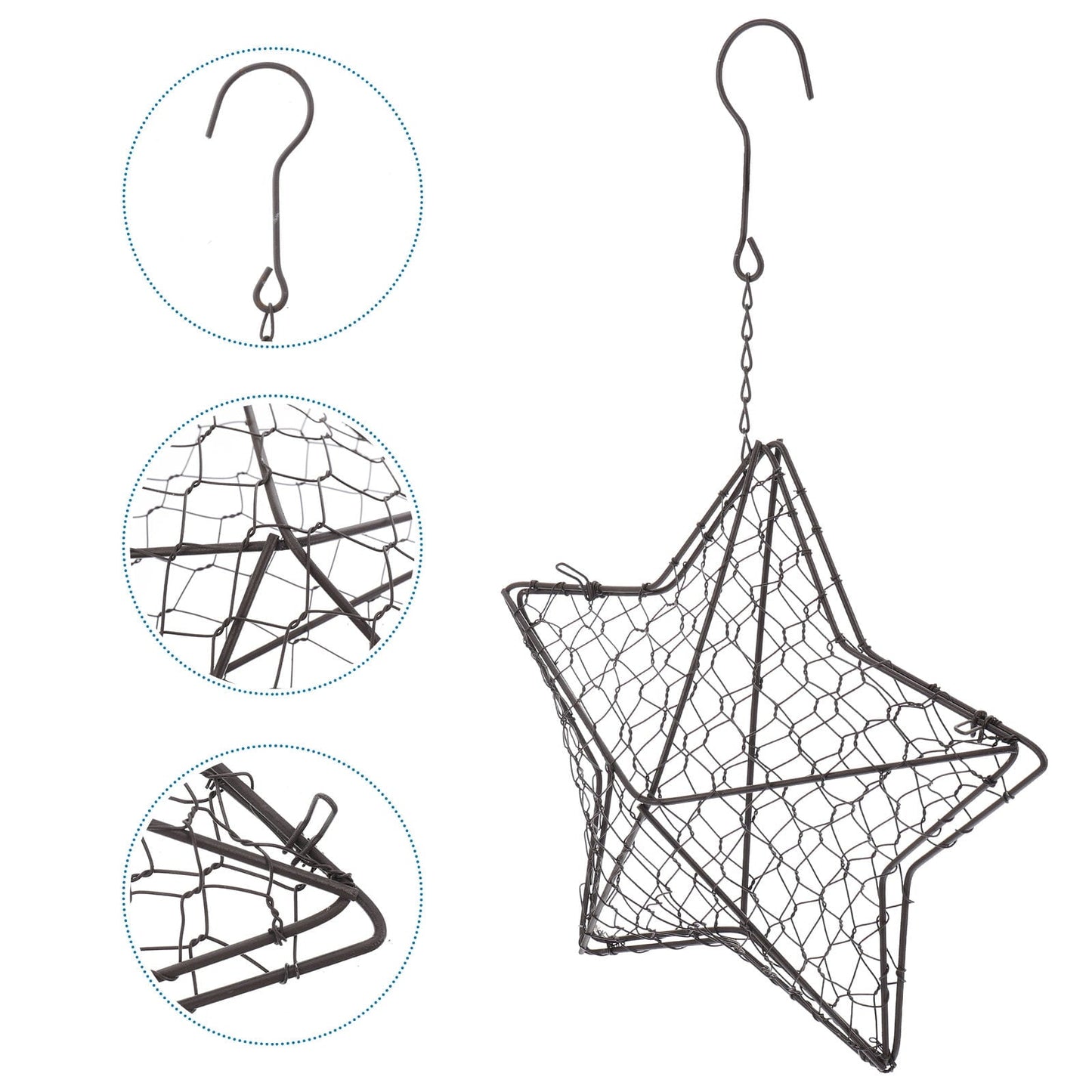 HOOWIFFY Iron Wire Wall Planter Hanging Basket Decorative Flower Pot Holder Space Saving for Indoor Outdoor Use 1 Pc
