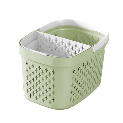 Kdkad Portable Shower Caddy Basket - Water-Resistant Bath Organizer with Drain Holes | PP Plastic Dorm Essential with Handles for Toiletries & Cosmetics Storage 7.5×10.4×6.6 in C
