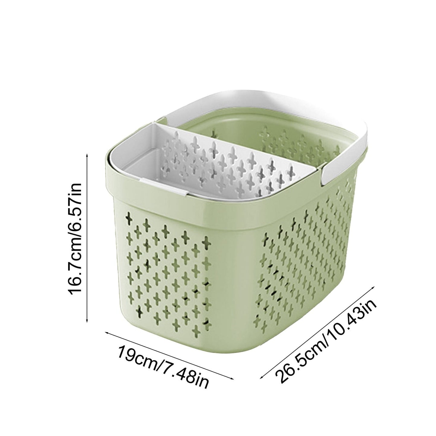 Kdkad Portable Shower Caddy Basket - Water-Resistant Bath Organizer with Drain Holes | PP Plastic Dorm Essential with Handles for Toiletries & Cosmetics Storage 7.5×10.4×6.6 in C