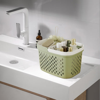 Kdkad Portable Shower Caddy Basket - Water-Resistant Bath Organizer with Drain Holes | PP Plastic Dorm Essential with Handles for Toiletries & Cosmetics Storage 7.5×10.4×6.6 in C
