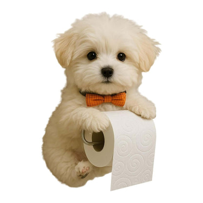 Darzheoy Dogs Toilet Roll Holder Series, 3D Resin Cute Dog Towel Rack, Wall Mouted Toilets Paper Storage Dispenser for Home Bathroom Kitchen C