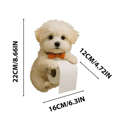 Darzheoy Dogs Toilet Roll Holder Series, 3D Resin Cute Dog Towel Rack, Wall Mouted Toilets Paper Storage Dispenser for Home Bathroom Kitchen C