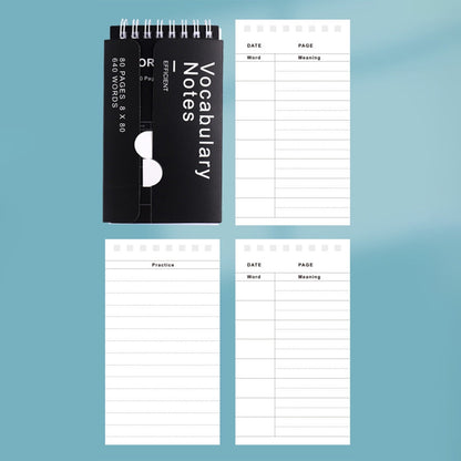 Kdkad Mini Spiral Memo Pads - Pocket-Sized Coil Notebook Set with Ring Binding for Vocabulary, Study Notes & Lists (3x5 inch Travel Notepads)\u200b\u200b 2.9×5.3 in Green