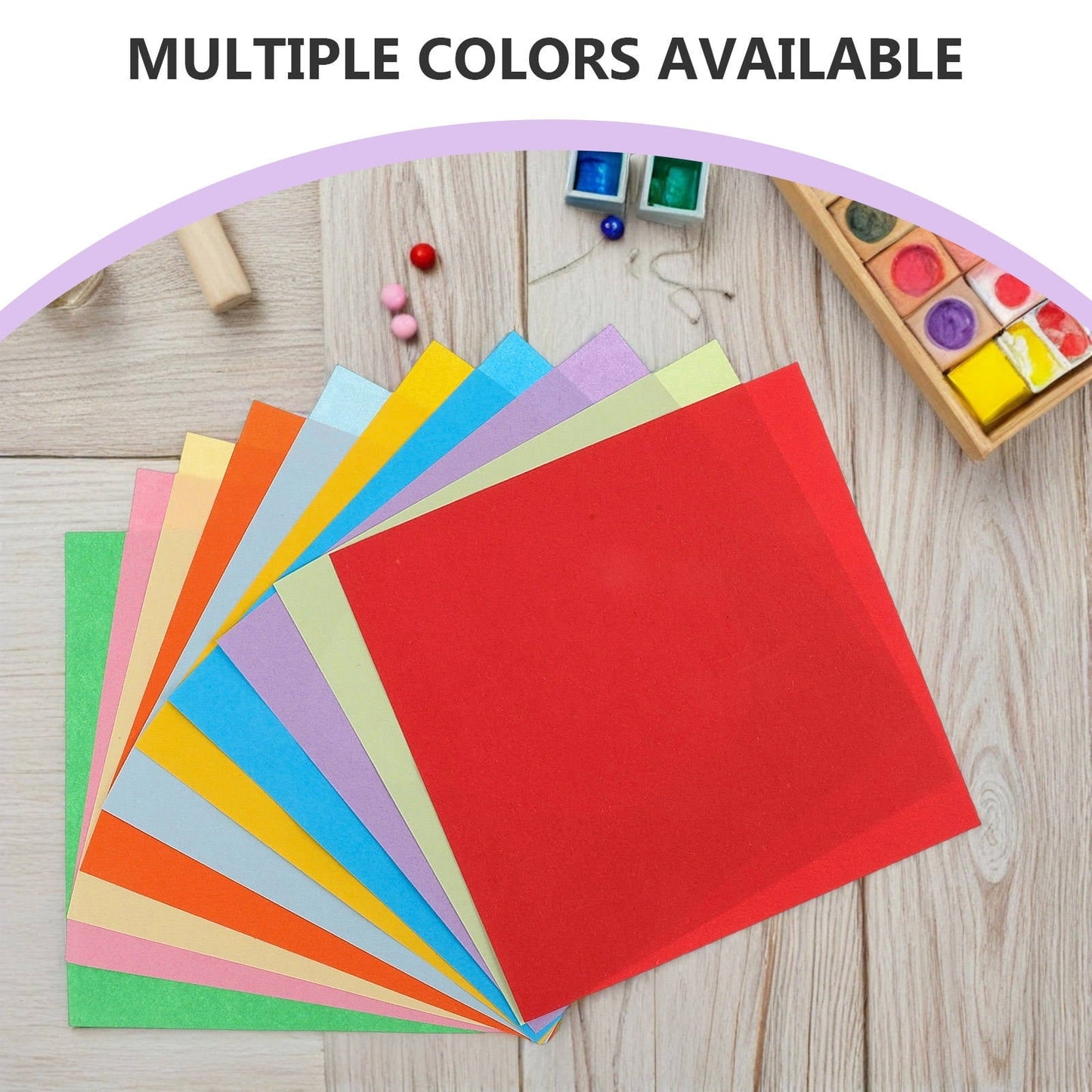 HOOWIFFY 100 Sheets Multicolor Origami Paper 20x20 cm for Kids, Office Crafts, Art Projects and Fun Activities