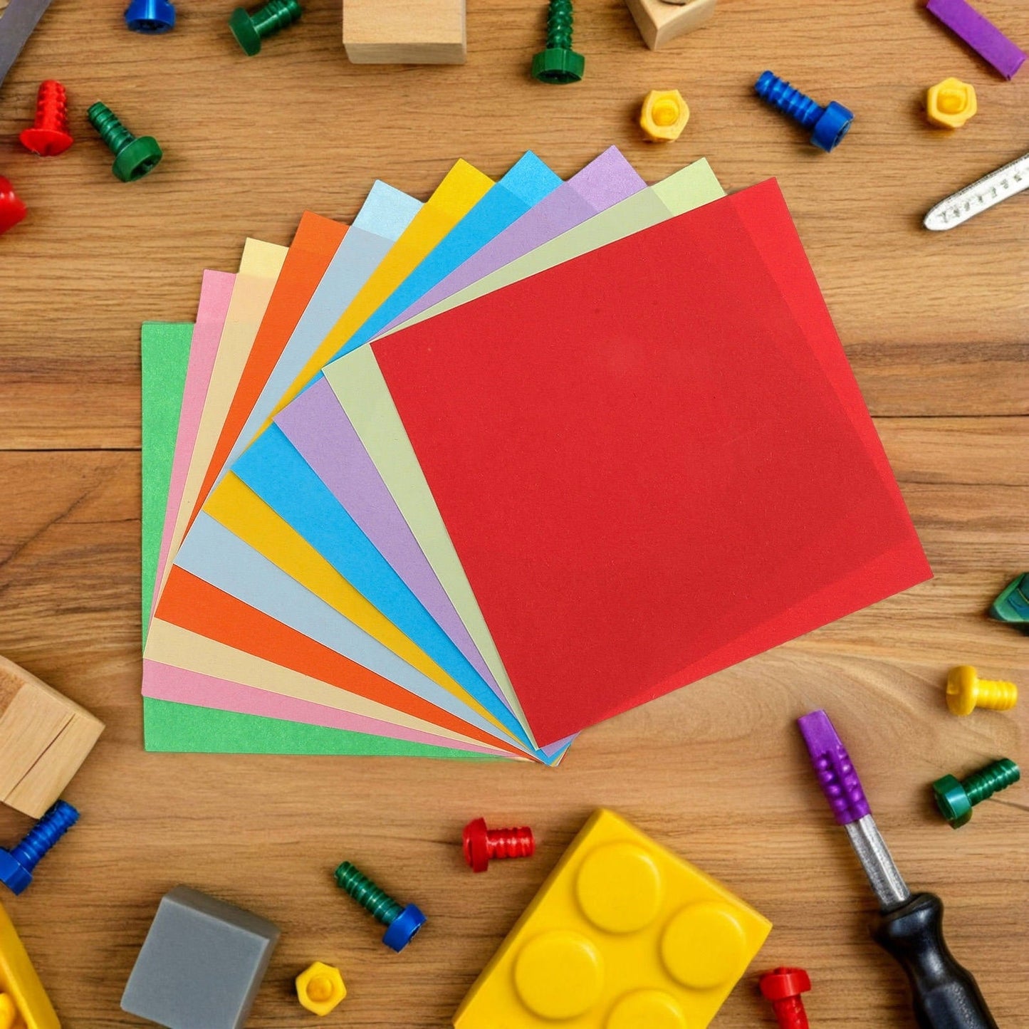 HOOWIFFY 100 Sheets Multicolor Origami Paper 20x20 cm for Kids, Office Crafts, Art Projects and Fun Activities