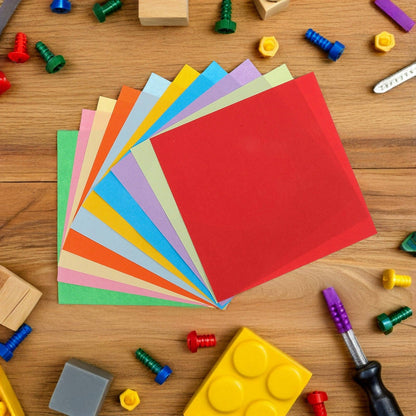 HOOWIFFY 100 Sheets Multicolor Origami Paper 20x20 cm for Kids, Office Crafts, Art Projects and Fun Activities