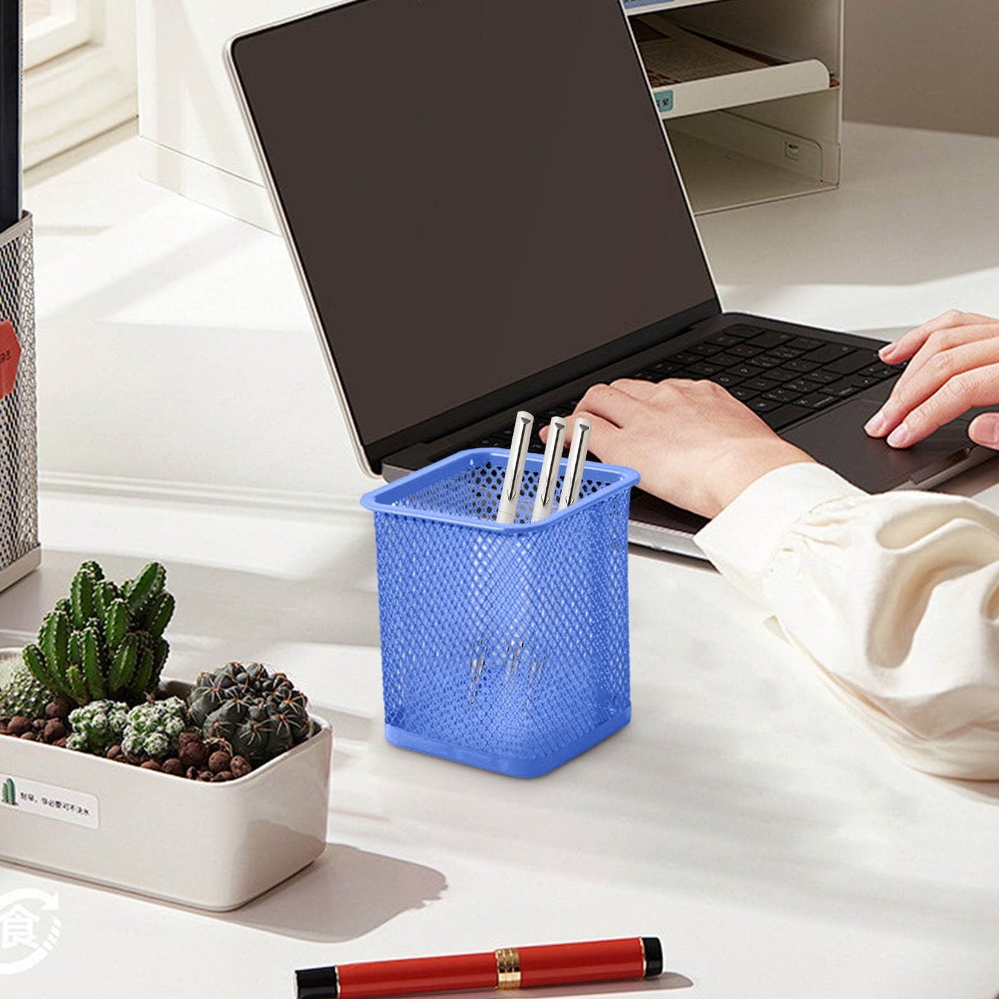 Darzheoy Pen Holder Mesh Pencil Holder Metal Pencil Holders Pen Organizer for Desk Office Pencil Holders, Back to Sch-ool Supplies E