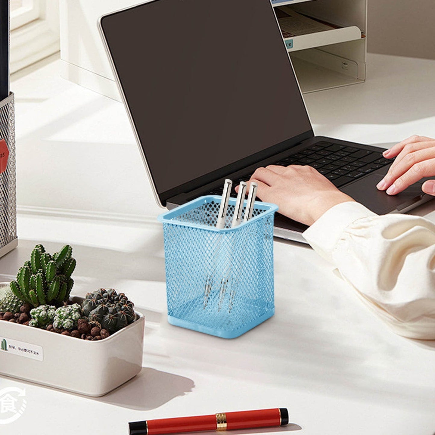 Darzheoy Pen Holder Mesh Pencil Holder Metal Pencil Holders Pen Organizer for Desk Office Pencil Holders, Back to Sch-ool Supplies G