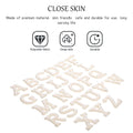 HOOWIFFY White Letter Iron-On Patches with Embellishments for Clothing Decoration, 26 Pieces Polyester Set