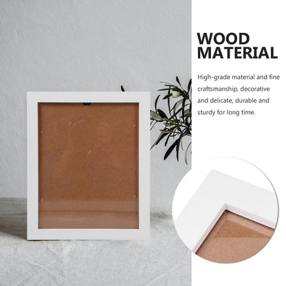 HOOWIFFY Decorative White Picture Frame for Home Use Elegant Design 8.5x11 Plastic Photo Display Frame