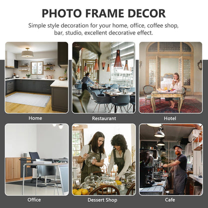 HOOWIFFY Decorative White Picture Frame for Home Use Elegant Design 8.5x11 Plastic Photo Display Frame