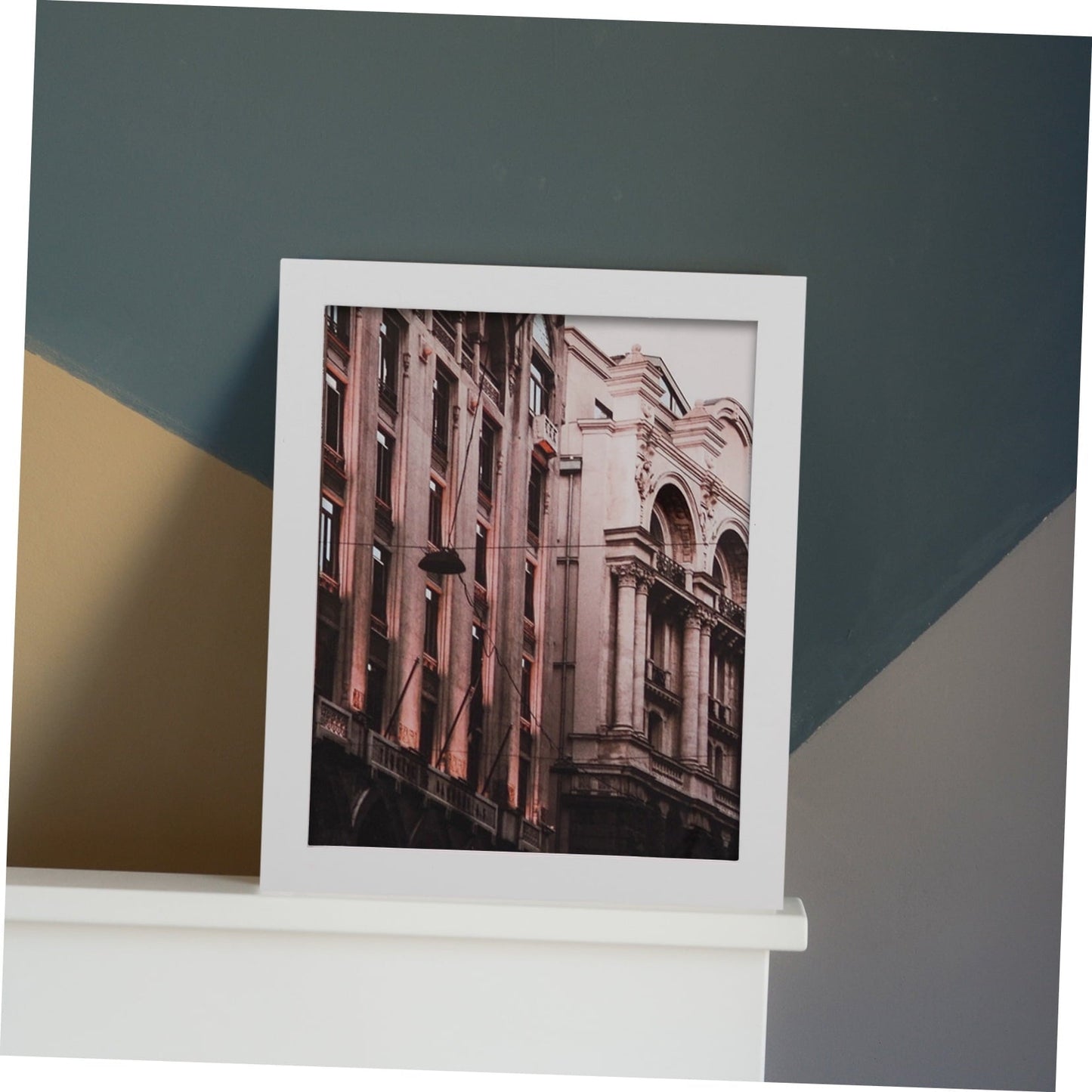 HOOWIFFY Decorative White Picture Frame for Home Use Elegant Design 8.5x11 Plastic Photo Display Frame