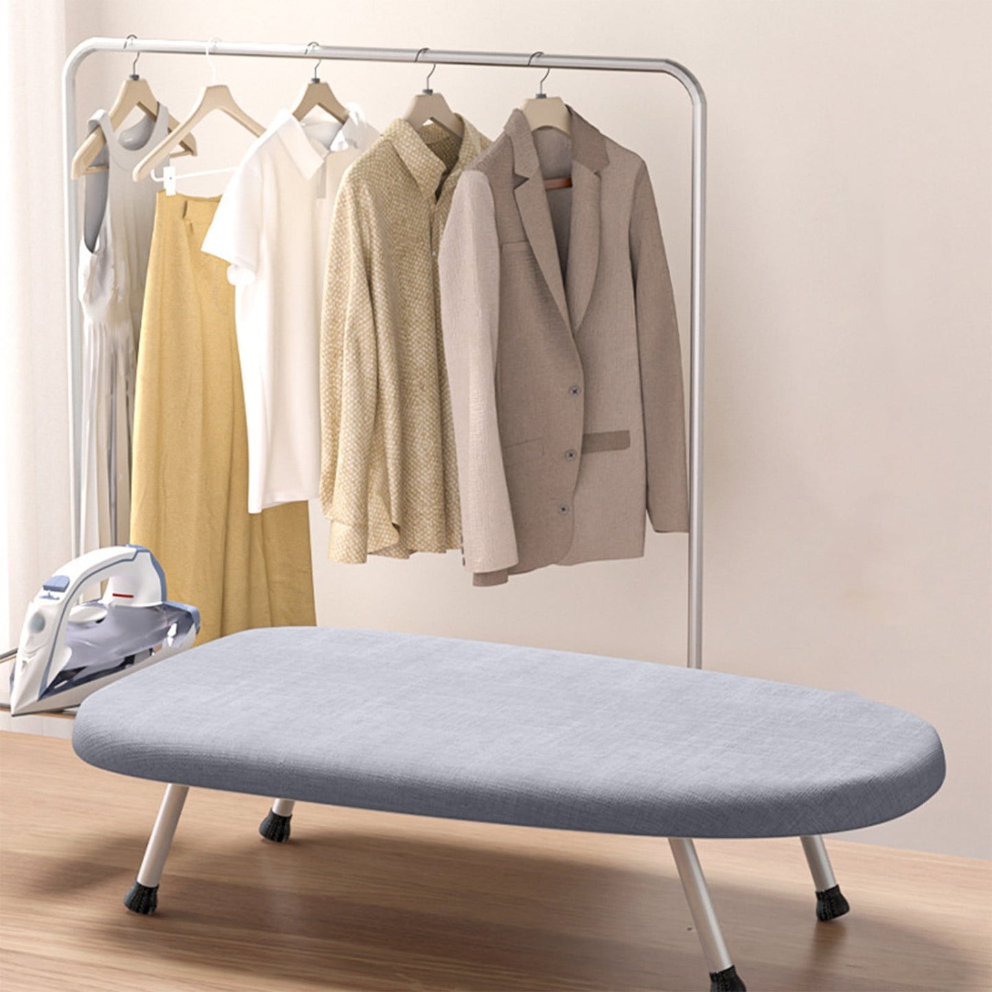 Kdkad Desktop Ironing Board, Small Folding Tabletop Iron Board with Heat-Resistant Cover, Portable for Dorm, Travel & Small Spaces, Mini Ironing Mat A