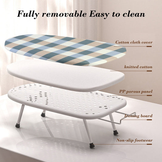 Kdkad Desktop Ironing Board, Small Folding Tabletop Iron Board with Heat-Resistant Cover, Portable for Dorm, Travel & Small Spaces, Mini Ironing Mat B