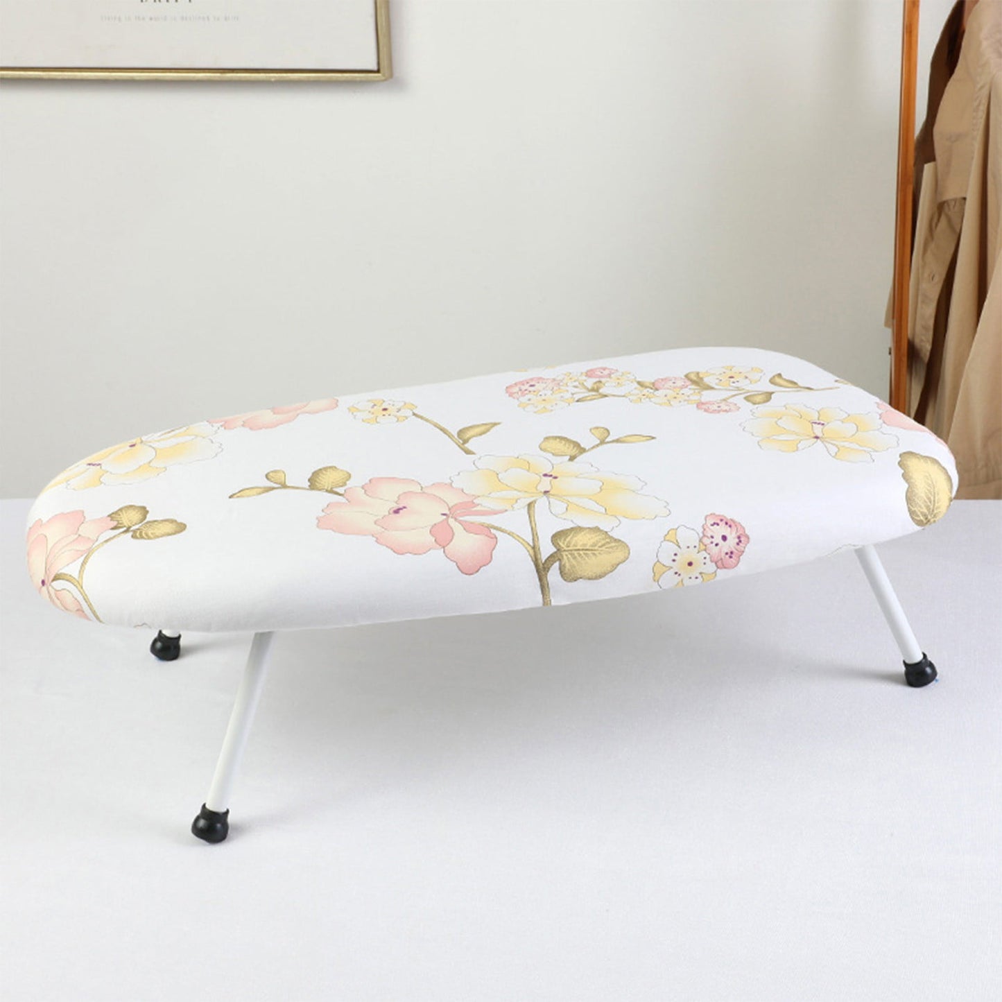 Kdkad Desktop Ironing Board, Small Folding Tabletop Iron Board with Heat-Resistant Cover, Portable for Dorm, Travel & Small Spaces, Mini Ironing Mat E