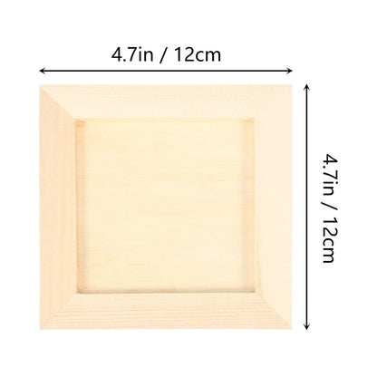 HOOWIFFY Plain Wooden Picture Frames for Crafting Khaki Plastic 6Pcs for Family Gift