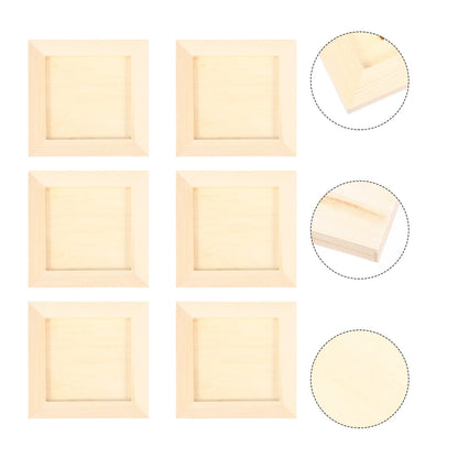 HOOWIFFY Plain Wooden Picture Frames for Crafting Khaki Plastic 6Pcs for Family Gift
