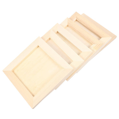 HOOWIFFY Plain Wooden Picture Frames for Crafting Khaki Plastic 6Pcs for Family Gift