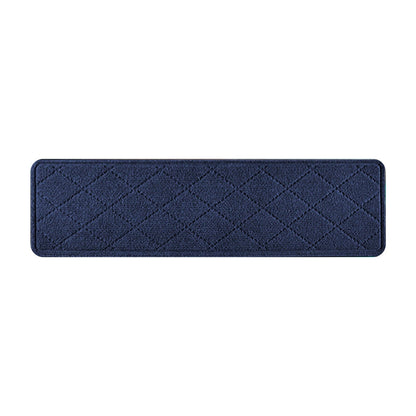 Chmadoxn 4-Piece Non-Slip Stair Treads, Self-Adhesive Striped Carpet Mats, Absorbent & Quiet Step Pads, Can Be Cut to Fit, Washable for Indoor Staircase Safety\u200b\u200b Navy