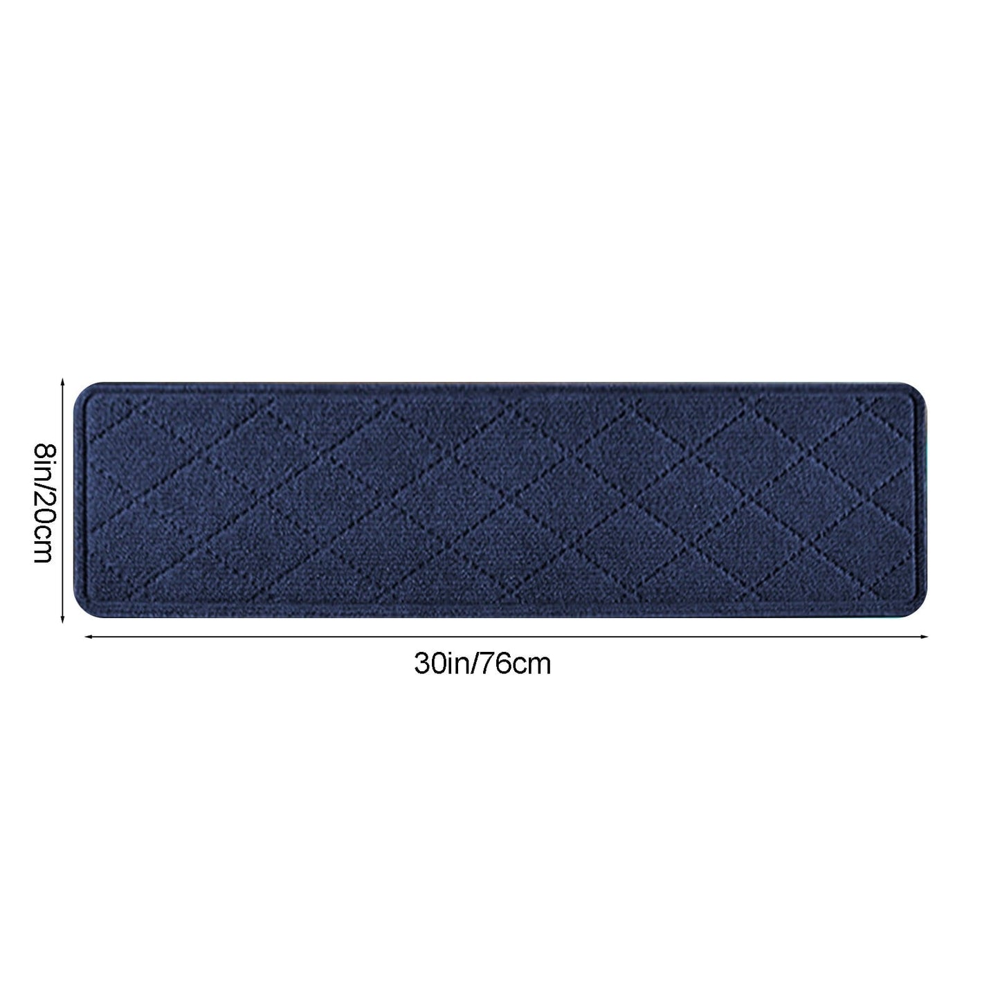 Chmadoxn 4-Piece Non-Slip Stair Treads, Self-Adhesive Striped Carpet Mats, Absorbent & Quiet Step Pads, Can Be Cut to Fit, Washable for Indoor Staircase Safety\u200b\u200b Navy