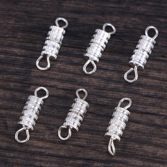 HOOWIFFY 50Pcs Jewelry Connector Clasp with Safety Screw Lock for Bracelets