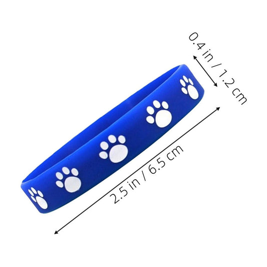 HOOWIFFY 32Pcs Cute Dog Paw Print Silicone Bracelets Soft Comfortable Wristbands