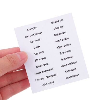 HOOWIFFY Black PVC Travel Toiletry Labels for Home and Travel Organization, 30 Pieces Stickers